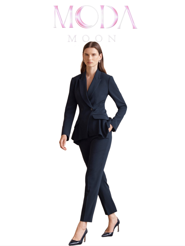 کت و شلوار زنانه مدل Asymmetric Tailored Navy برند MODAMOON