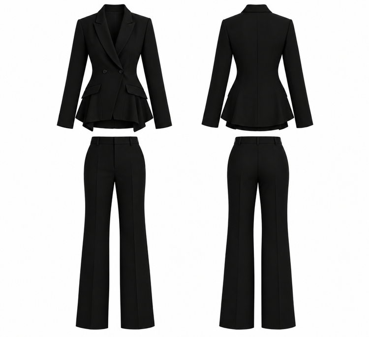 کت و شلوار زنانه مدل Asymmetric Tailored Navy برند MODAMOON